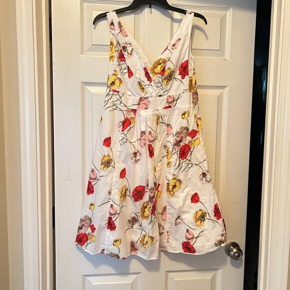 Lands' End Floral Fit and Flare V-Neck Sleeveless Lined Mini Dress Size 8 A Line - Picture 15 of 16